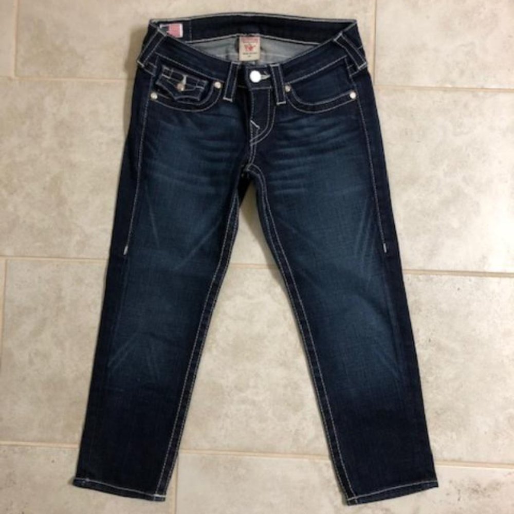 TRUE RELIGION Low-rise Cropped Dark Wash Sz. 24